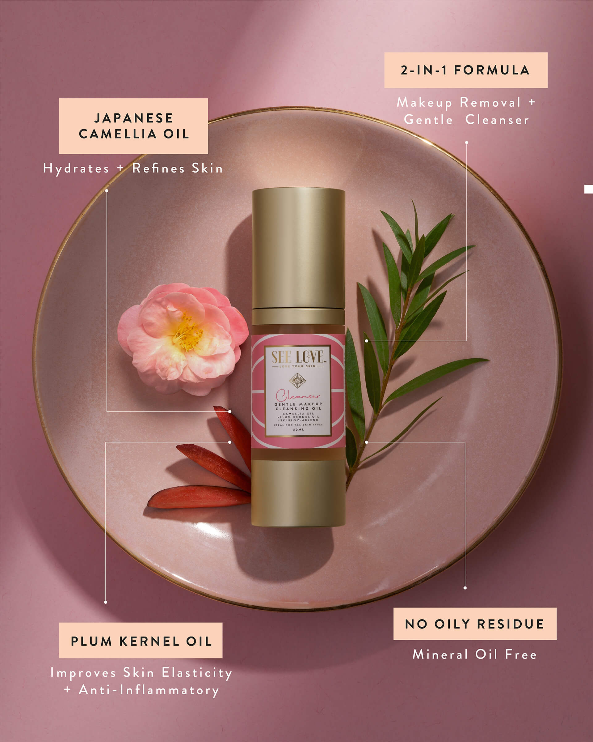 See Love - Gentle Makeup Cleansing Oil, good face cleanser for dry skin,