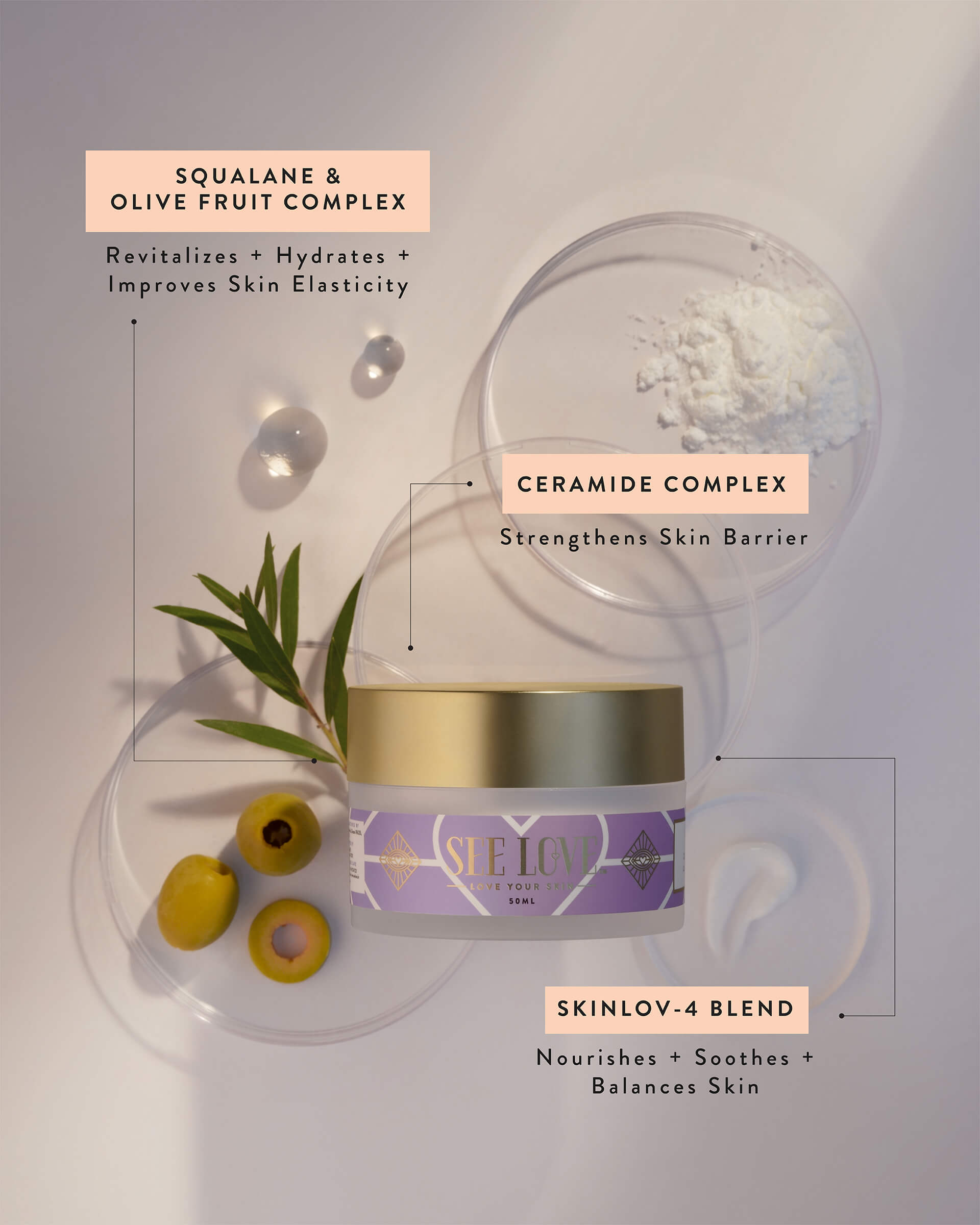 See Love- Calm and Repair Night Crème, Best moisturizer dry skin, Night SKincare Routine, moisturizer with ceramides